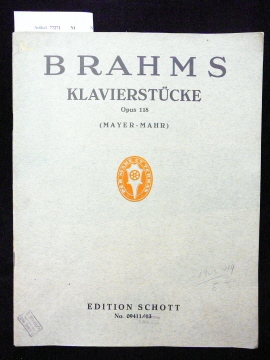 Brahms, Johannes. Brahms Klavierstcke Opus 118.