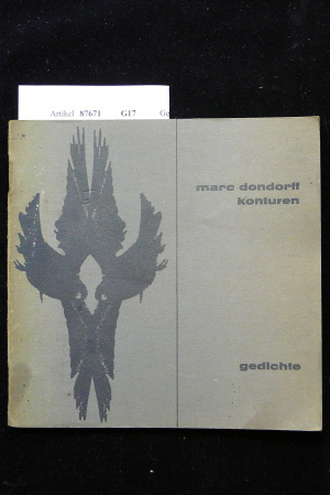Dondorff, Marc. Konturen. Gedichte. 1. Auflage.