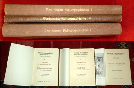 Rheinische Kulturgeschichte in Querschnitten Aus Mittelalter Und Neuzeit. 3 Bände, KOMPLETT.