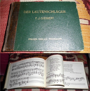 F. J. Giesbert. Der Lautenschlger. Erstes Lautenbuch. Kinderlieder, fr Laute oder Gitarre allein gesetzt und progressiv geordnet.
