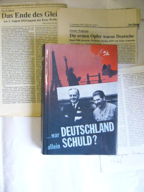 Hg. Prof.Dr. Berthold Rubin. War Deutschland Allein Schuld. Der Weg Zum Zweiten Weltkrieg.