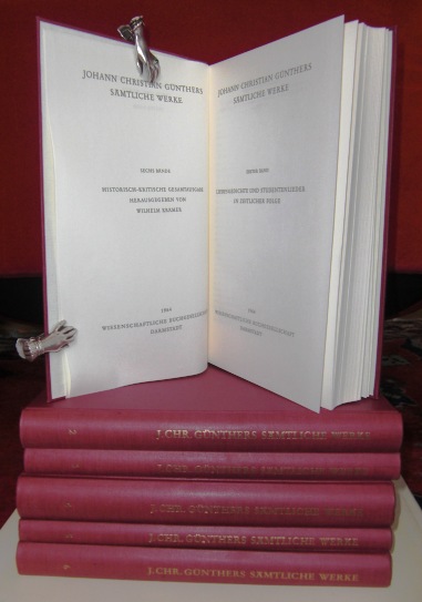 Johann Christian Gnther, Hrsg. Von Wilhelm Krmer Johann Christian Gnthers smtliche Werke. Historisch-kritische Gesamtausgabe, 6 Bde