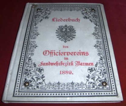  Liederbuch Des Officiervereins Im Landwehr-Bezirk Barmen