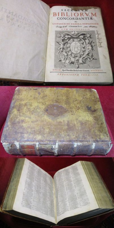 Gaspar De Zamora Hispalense . Sacrorum Bibliorum Concordantiae Per Gasparem De Zamora Hispalensem E Societate Jesuiesu