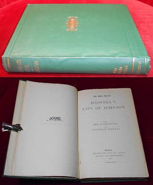 Boswell Boswell's Life of Johnson Edited with an Introduction By Mowbray Morris