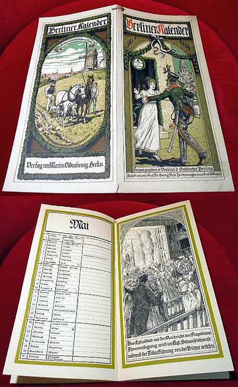 Redaktion Georg Vo,  Herausgegeben vom Verein fr die Geschichte Berlins Berliner Kalender 1914. Zeichnungen von Prof. R. Kntel