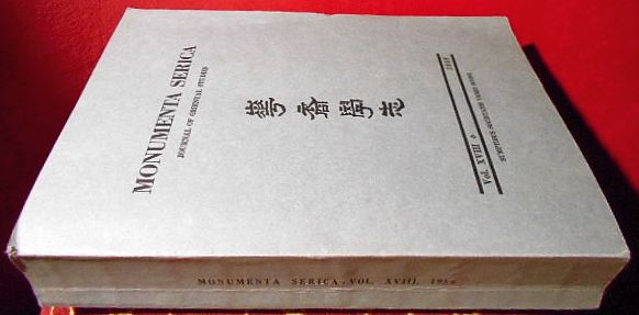 Editor Heinrich Busch, S.V.D. Monumenta Serica. Journal of Oriental Studies , Vol. XVIII, 1959