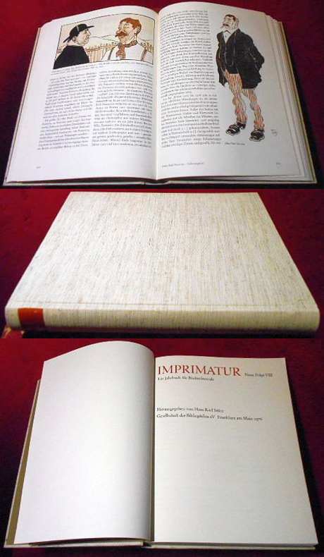 Herausgegeben von Hans Karl Strz Imprimatur - Ein Jahrbuch fr Bcherfreunde - Neue Folge Band VIII. 1973 Bis 1976.
