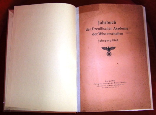 Diverse Jahrbuch der Preuischen Akademie der Wissenschaften 1942